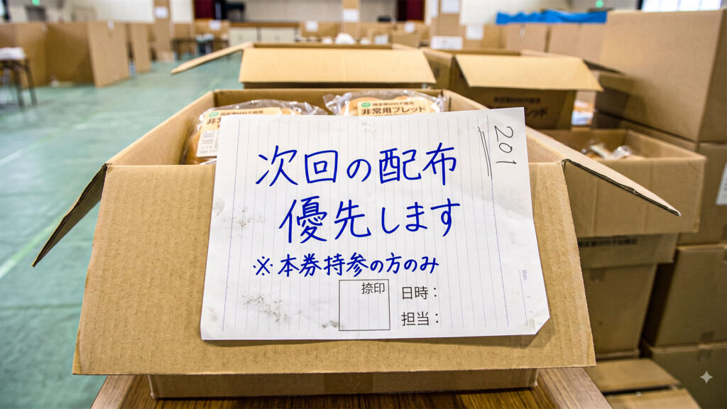辞退して待ってくれた人に「次の物資が届いた際は、あなた方に一番に配ります」